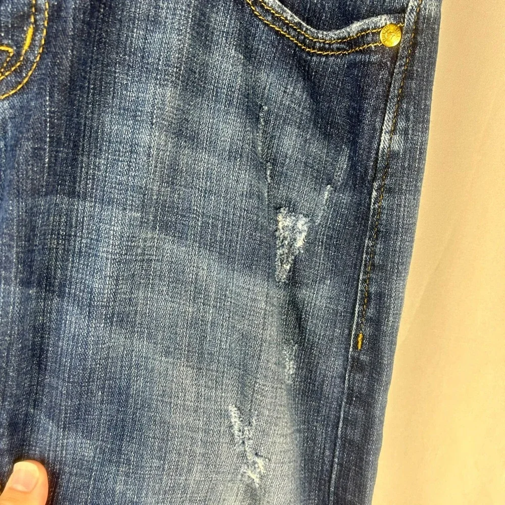 Love Moschino Skinny‎ Jeans Women 30 Blue Adjustable Waist Distressed Stretch